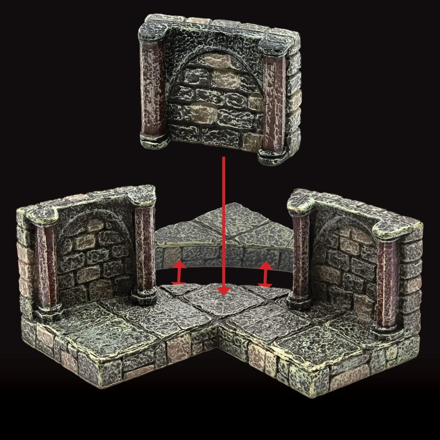 Dungeon Large Curve Walls - Vaulted (Unpainted) - Image 2