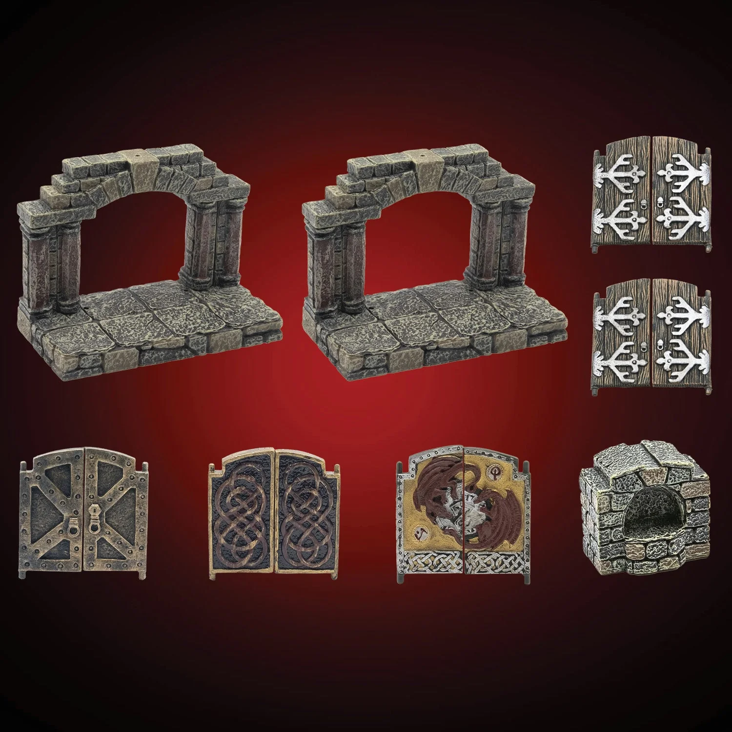 Dungeon Double Doors - Vaulted (Painted)