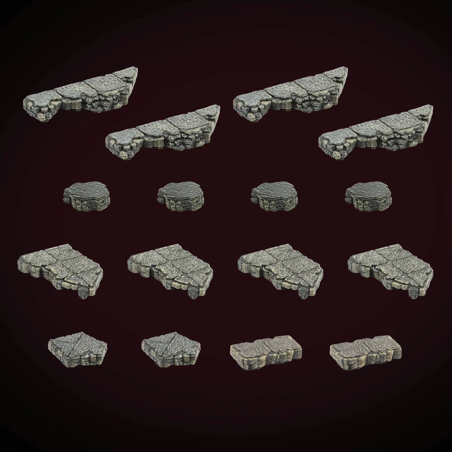 Ruined Dungeon Floors - Angled Ledges (Painted) - Image 2