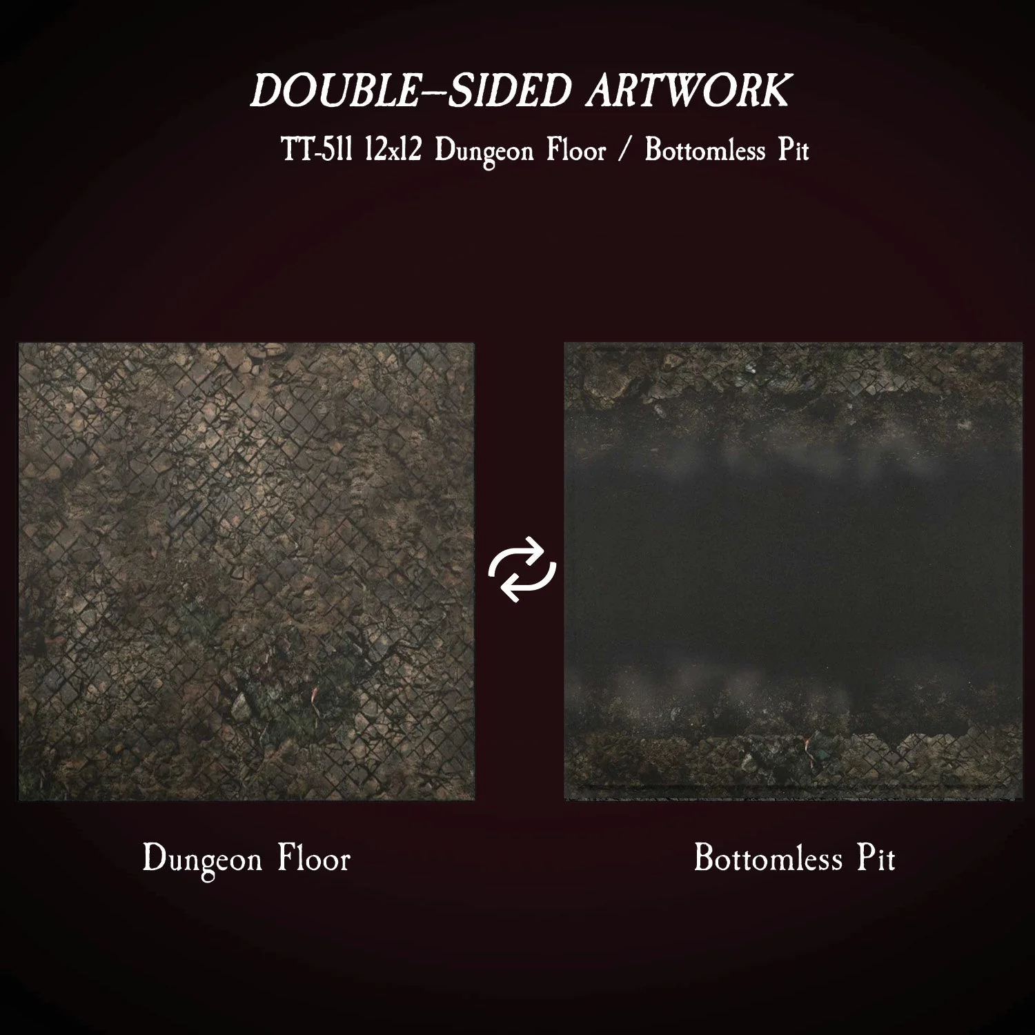 Terrain Tray Single 12" x 12": Dungeon Floor / Bottomless Pit - Image 2