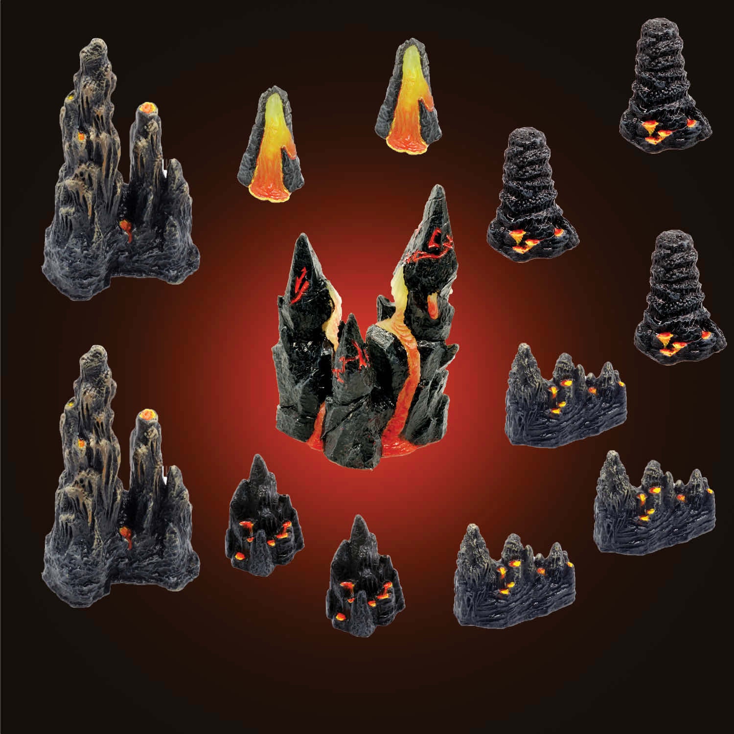 Lava Stalagmites Pack (Painted)