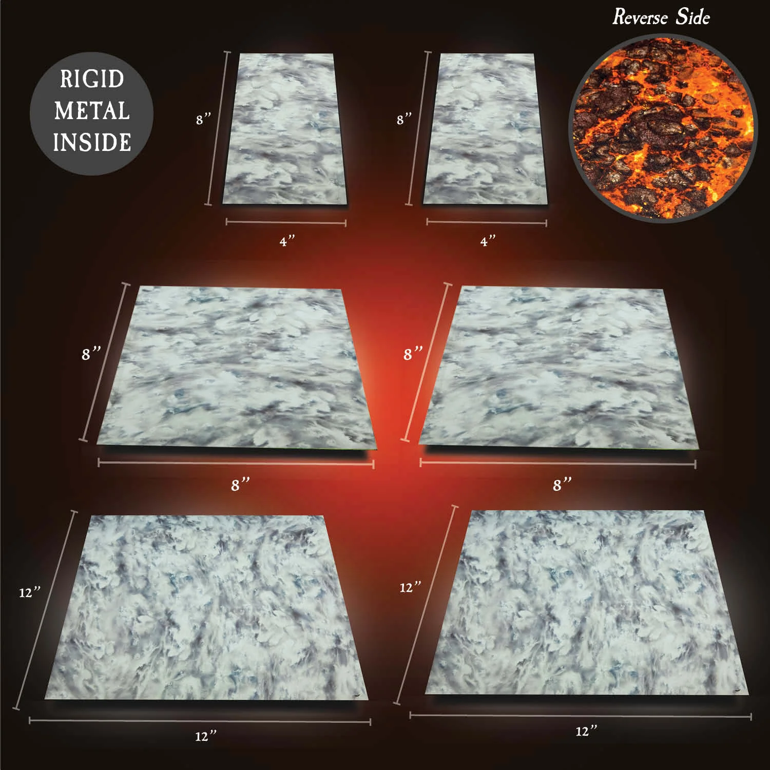 Terrain Trays Six-Pack Multi-Sizes: River Styx/Lava Stone