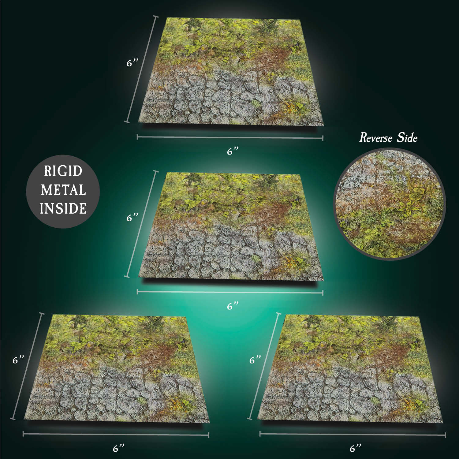 Terrain Trays Four-Pack 6"x 6": Forest/Mountain Transition