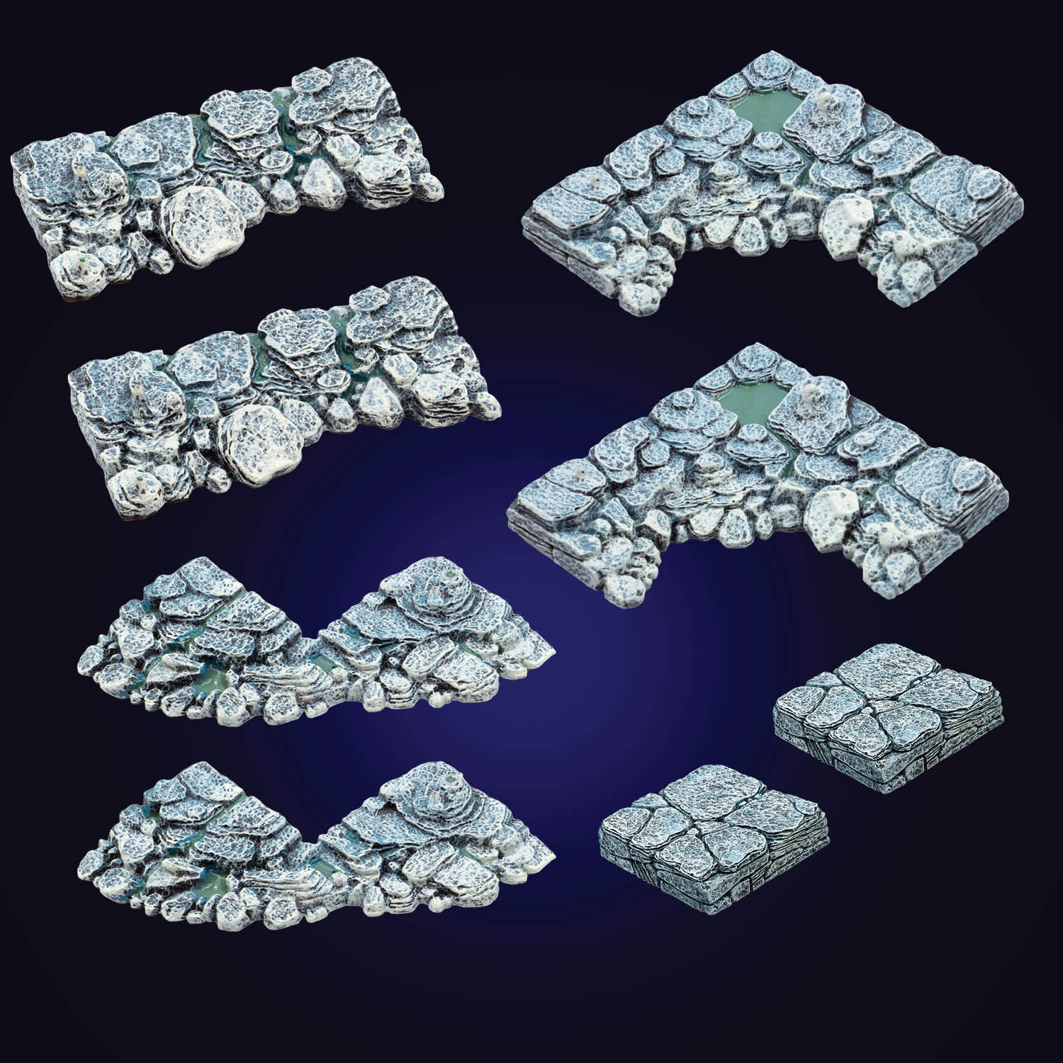 Large Stone Banks - Ice (Painted)