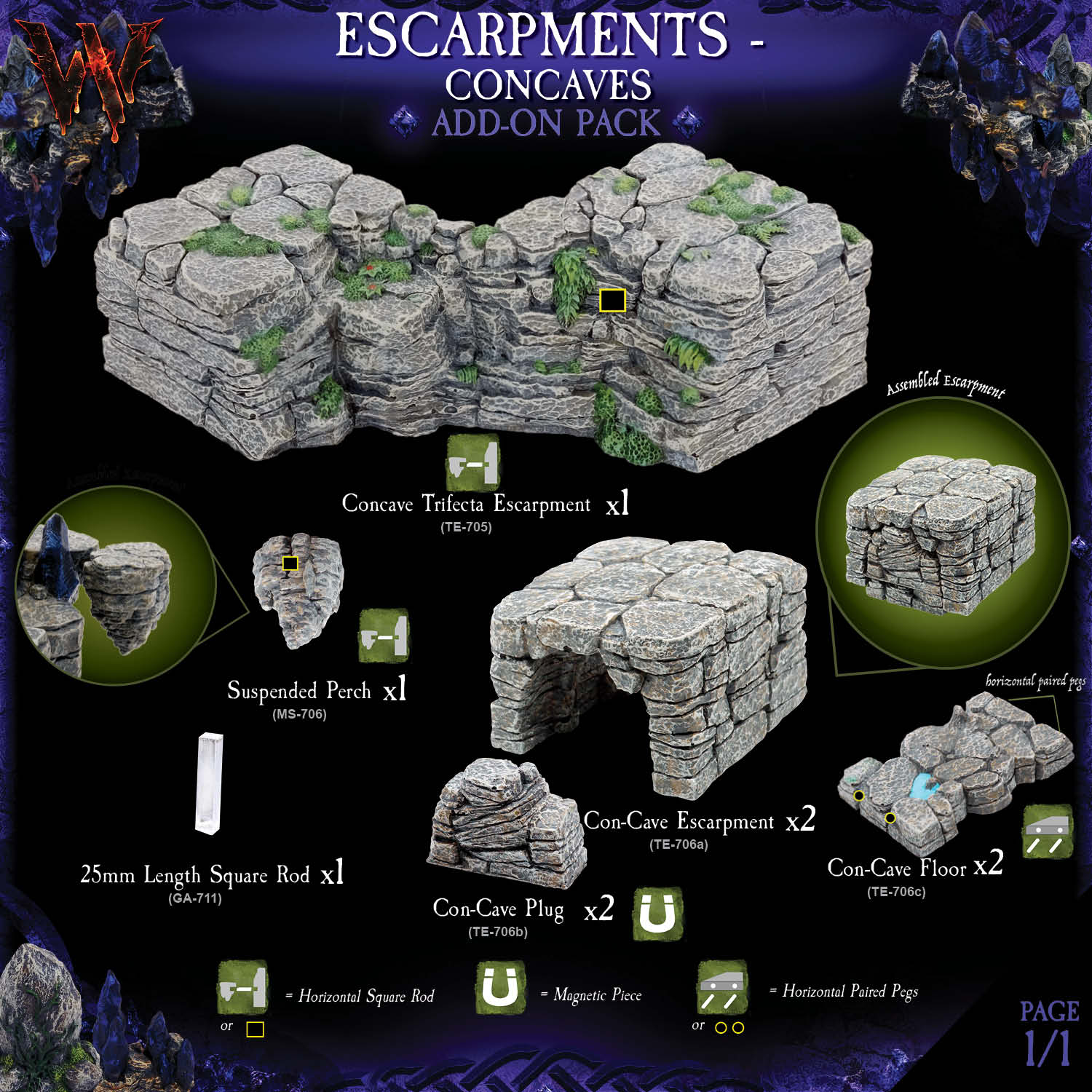 Escarpments - Concaves (Unpainted)