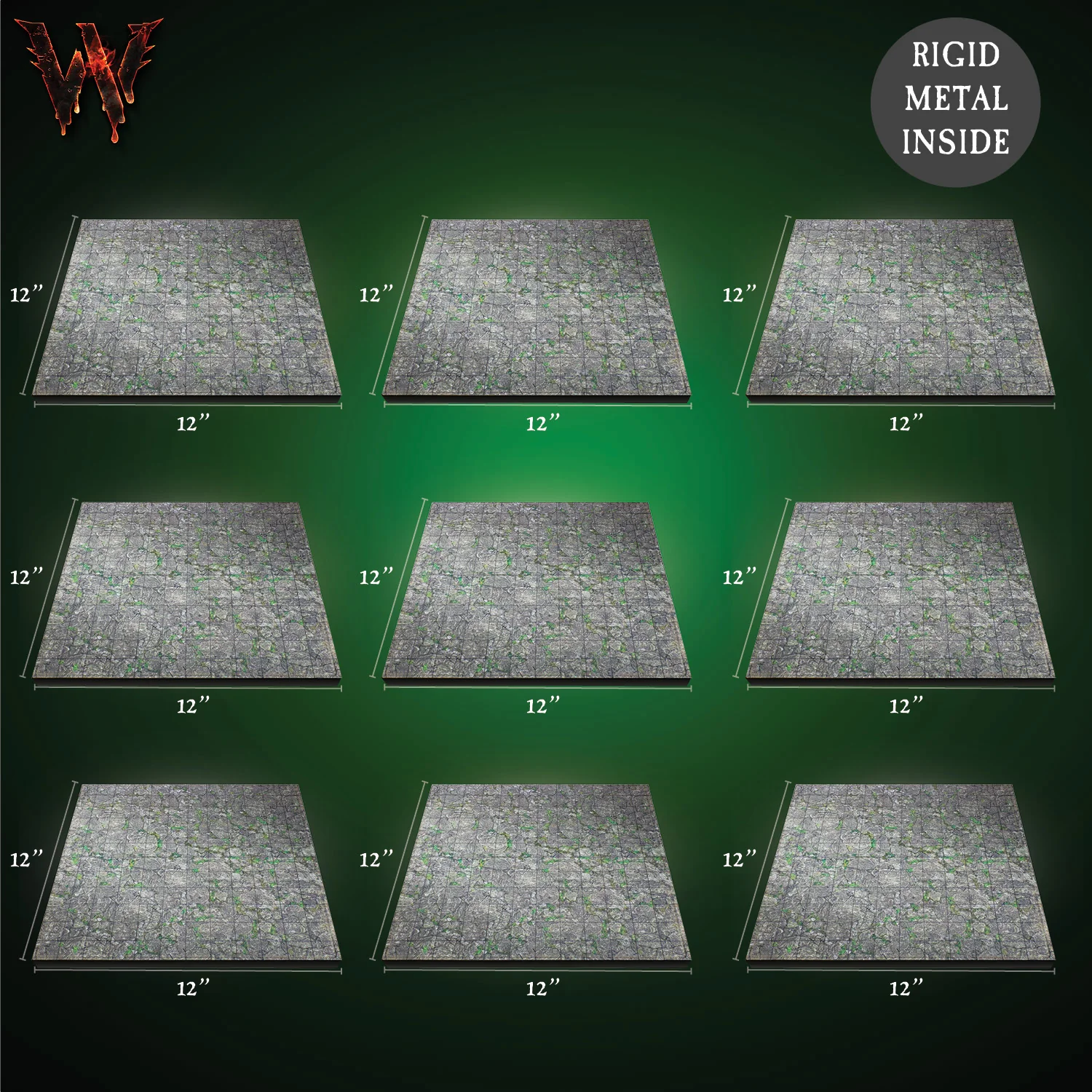 Battleboards 12"x12" Mountain - Megapack (w/GRID)