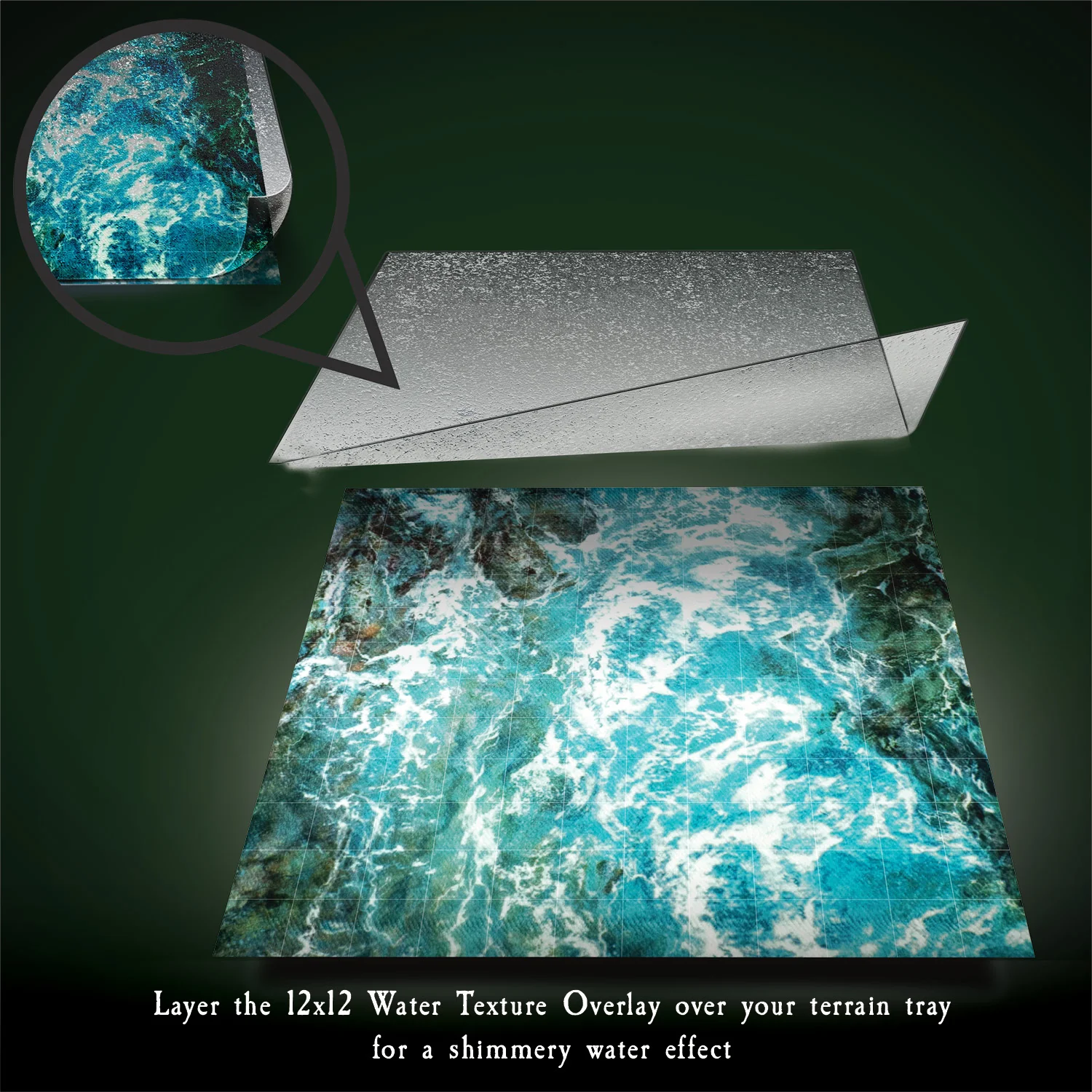Terrain Trays 12"x12" Raging River - 2 pack (w/ GRID) - Image 2