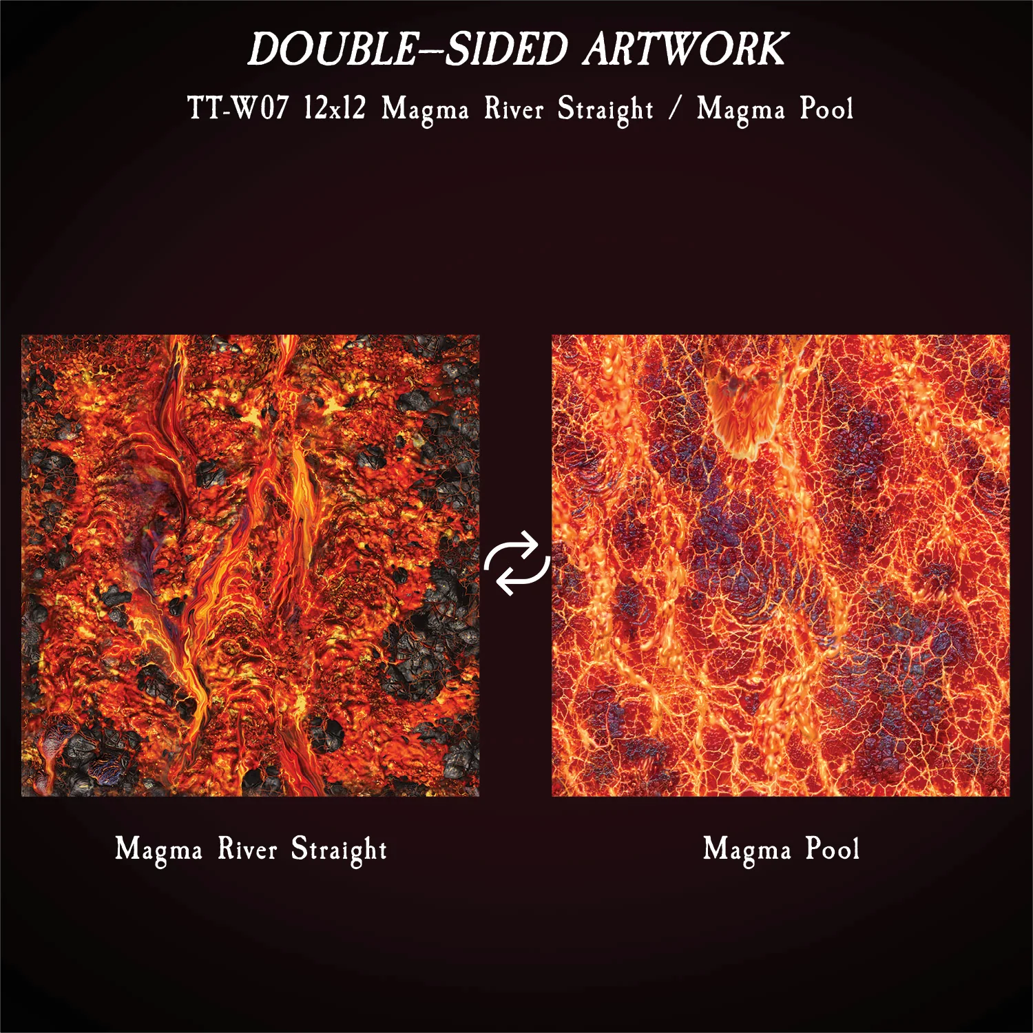 Terrain Tray Single 12" x 12": Magma River Straight/Magma Pool - Image 2