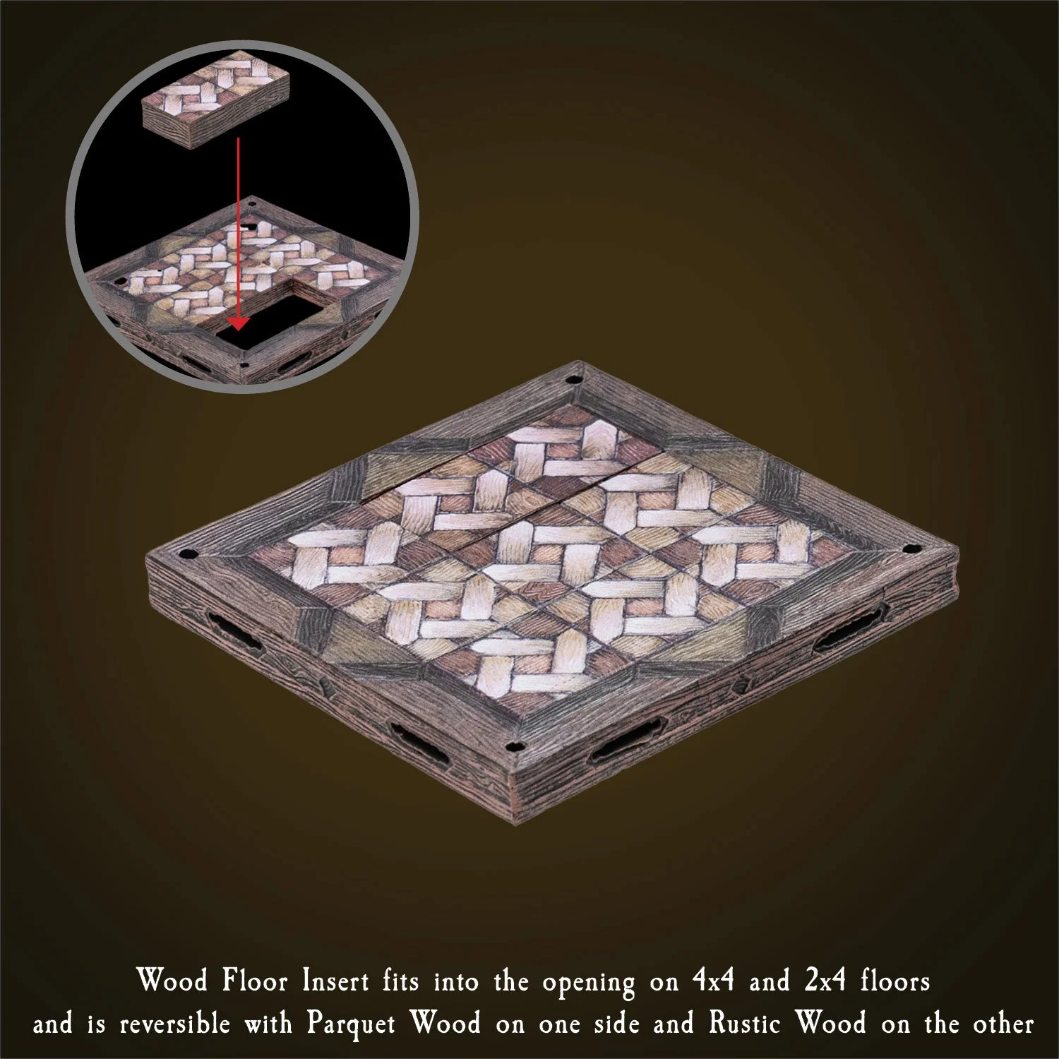 Rustic Wood Core - 4x4 Parquet Floors (Painted) - Image 2