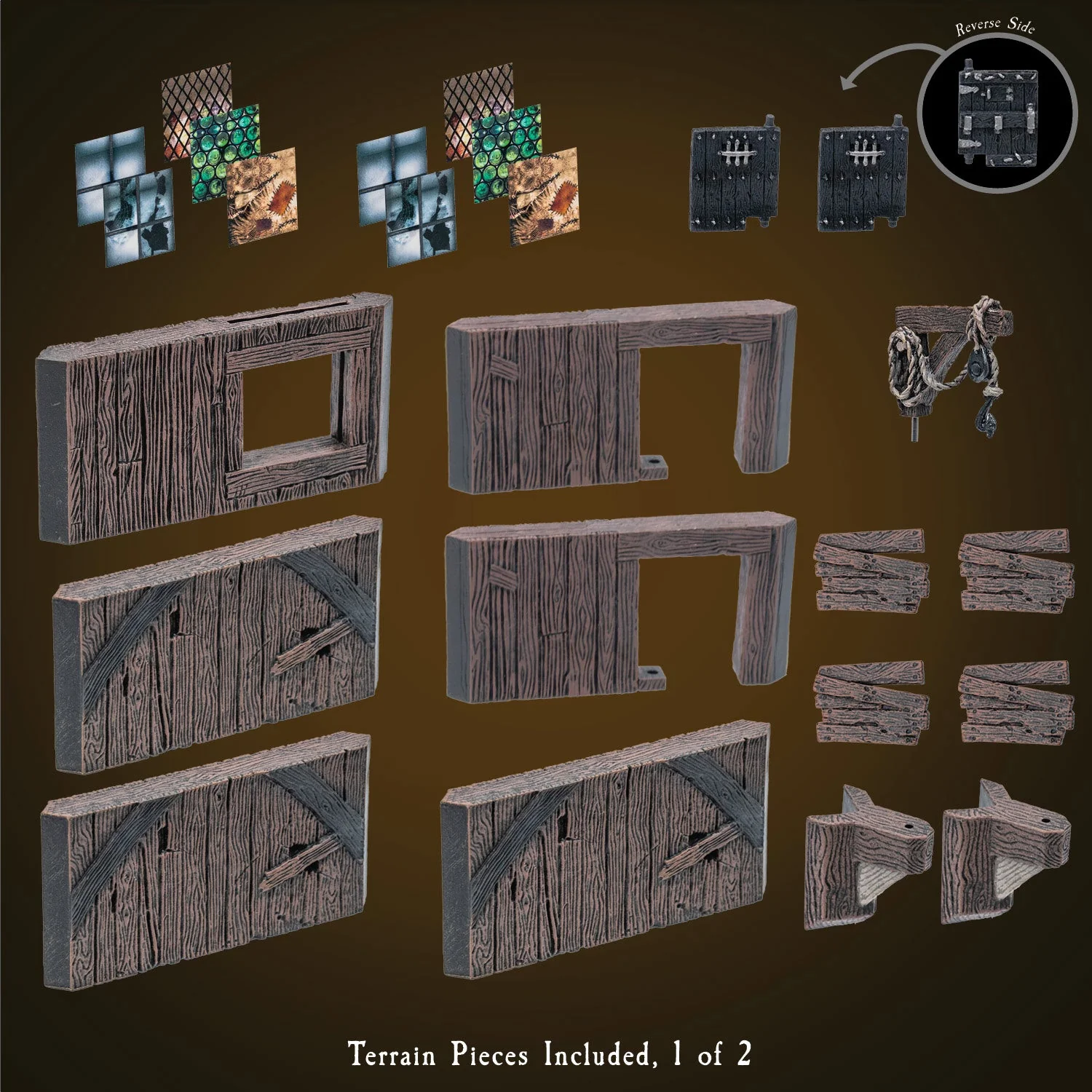Rustic Wood Core - Dockside Walls & Posts (Painted)