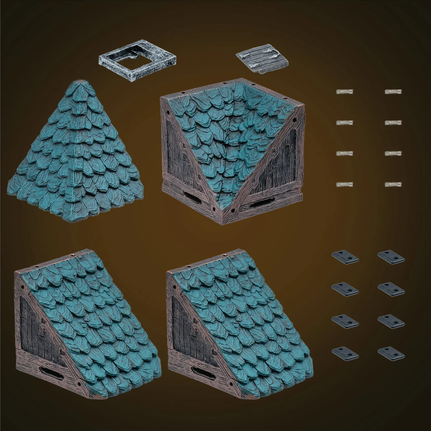 Modular Roof - Right Angle Junction - Green (Unpainted)