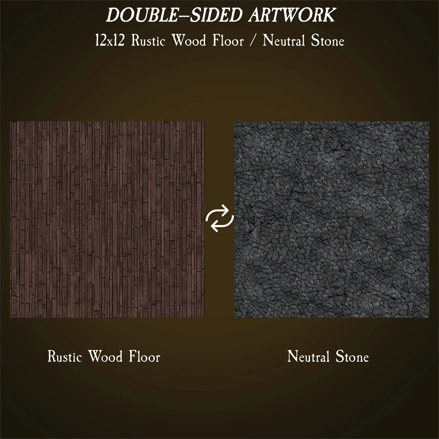 Terrain Tray Single 12"x12": Rustic Wood Floor/Neutral Stone - Image 2