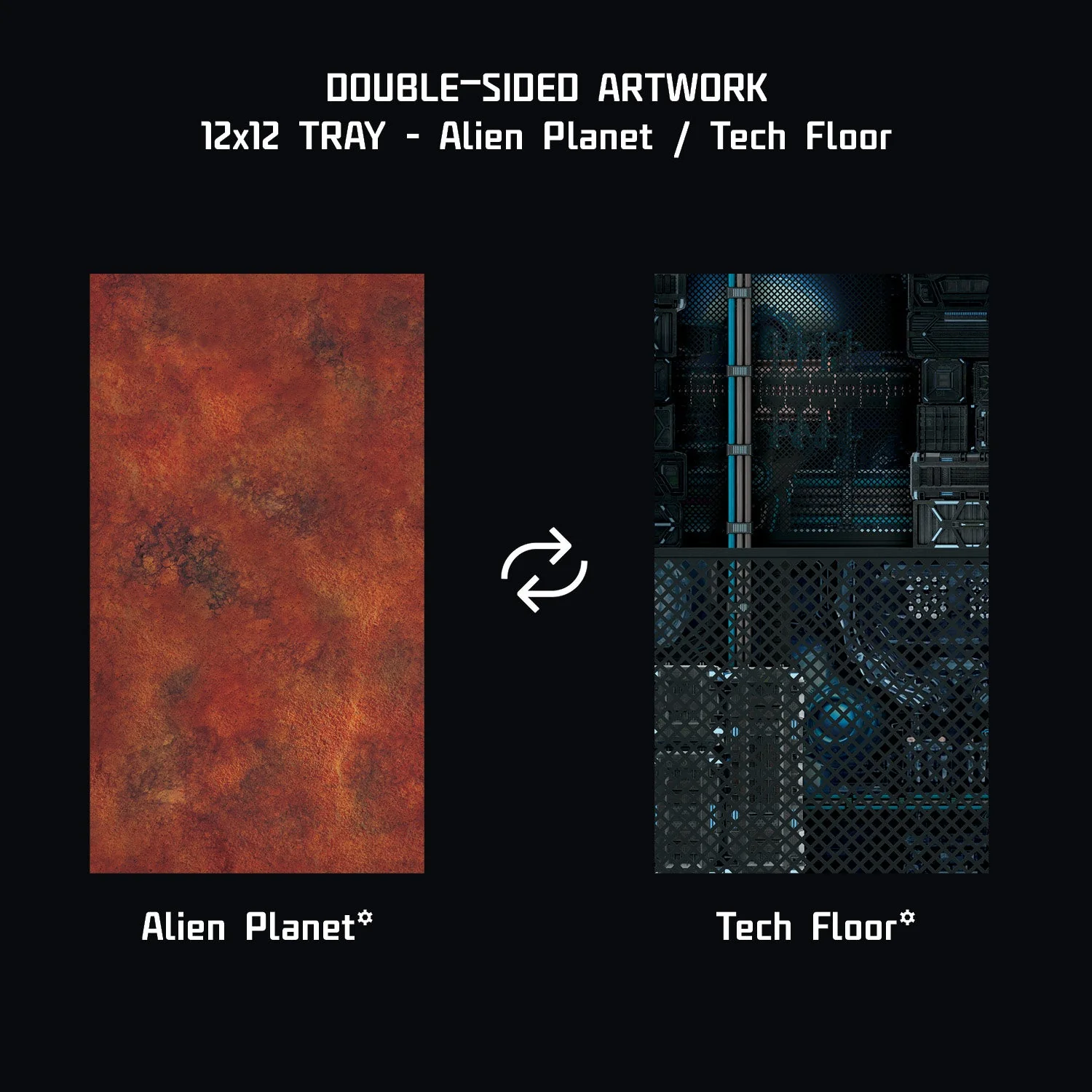 Terrain Tray Two-pack 6"x12": Alien Planet / Tech floor - Image 2