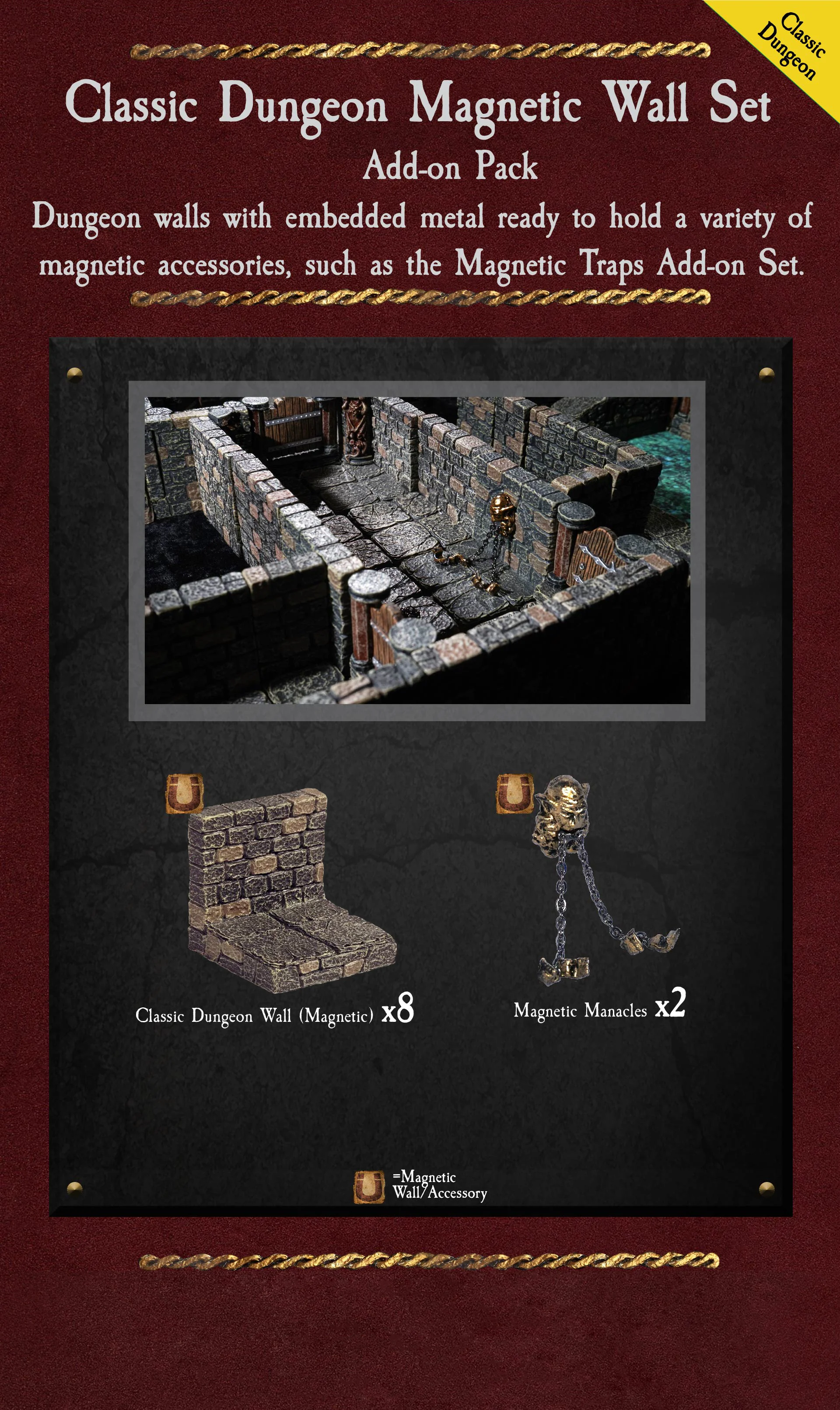 Classic Dungeon Magnetic Walls (Unpainted)