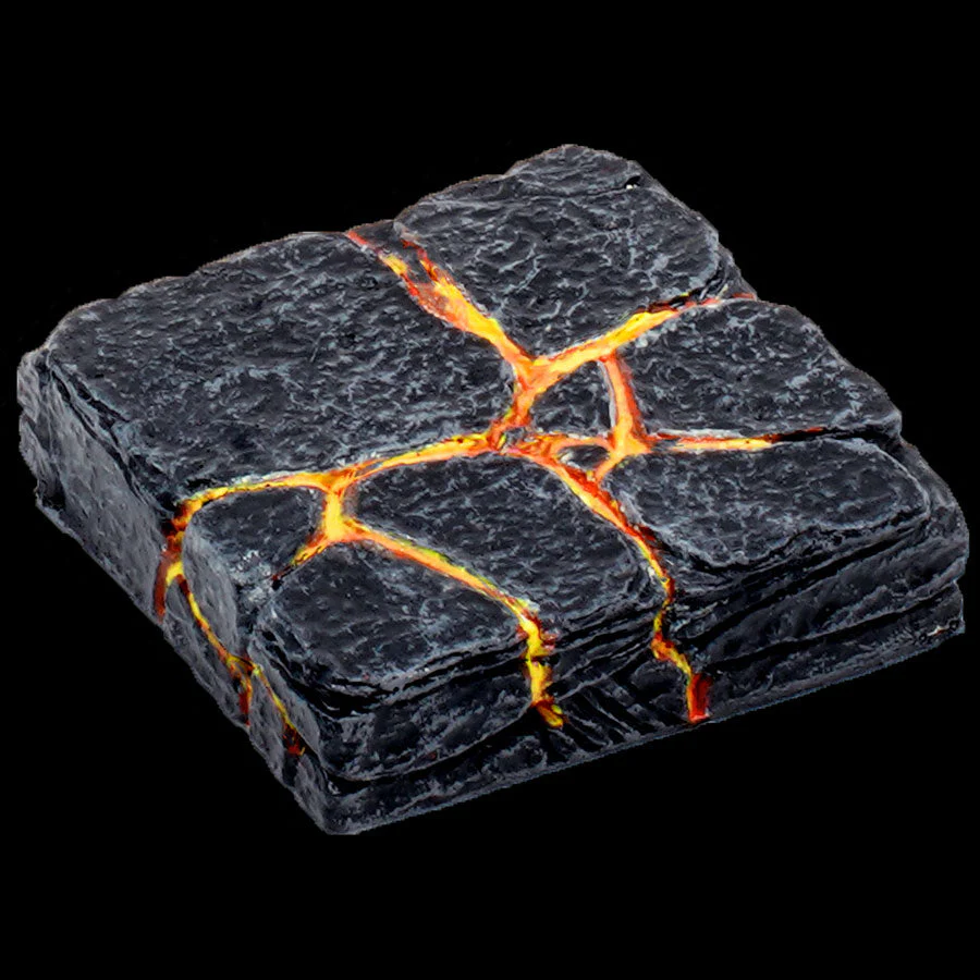 2x2 Cavern Floor - Lava (Painted)