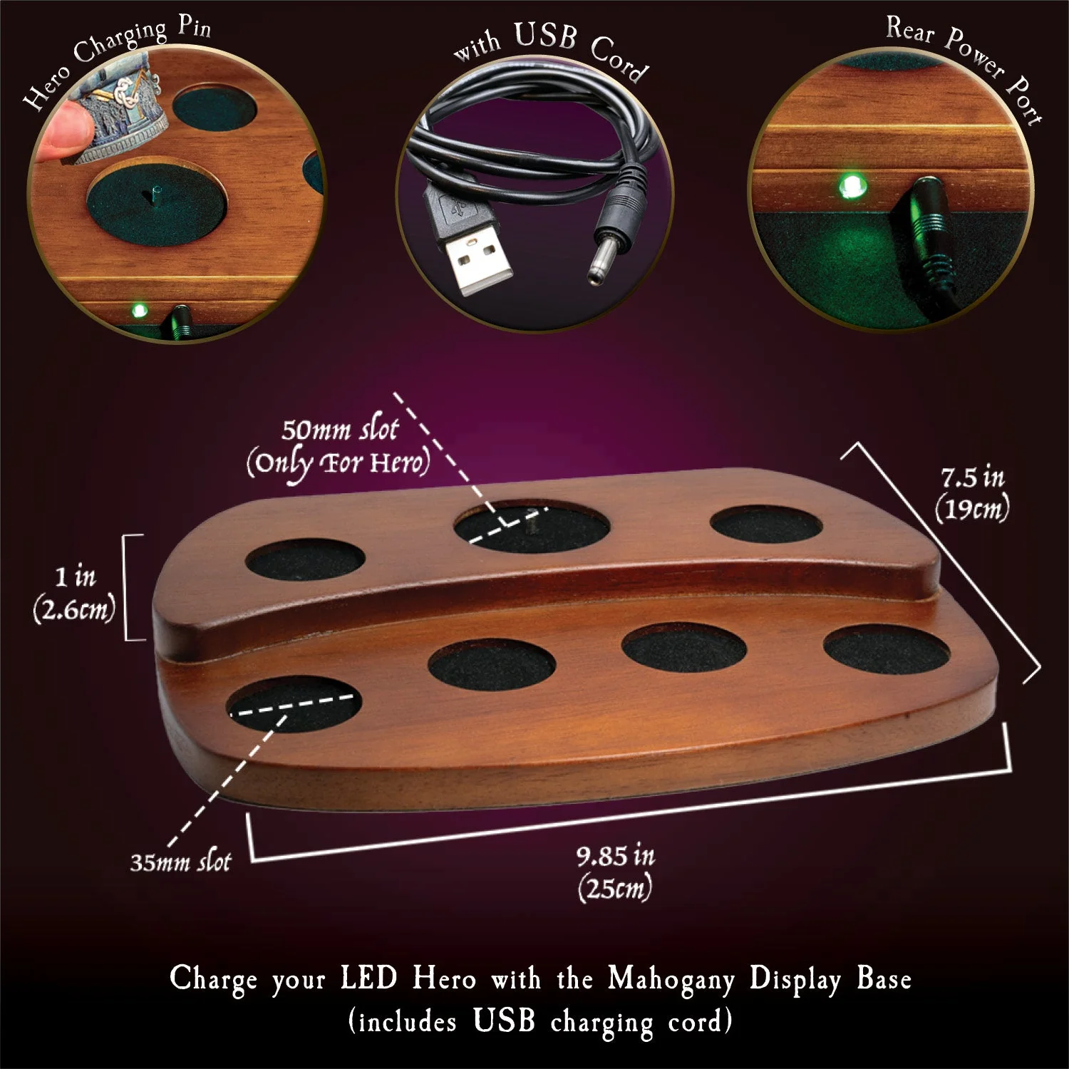Seven-Slot Solid Mahogany Display - Image 3