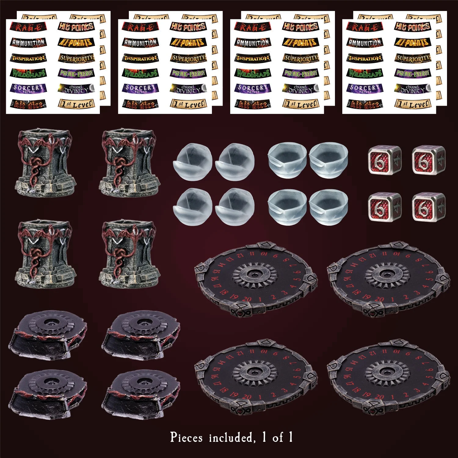 Ability Tracker 4-Pack & Drakona d6 Dice - Image 2