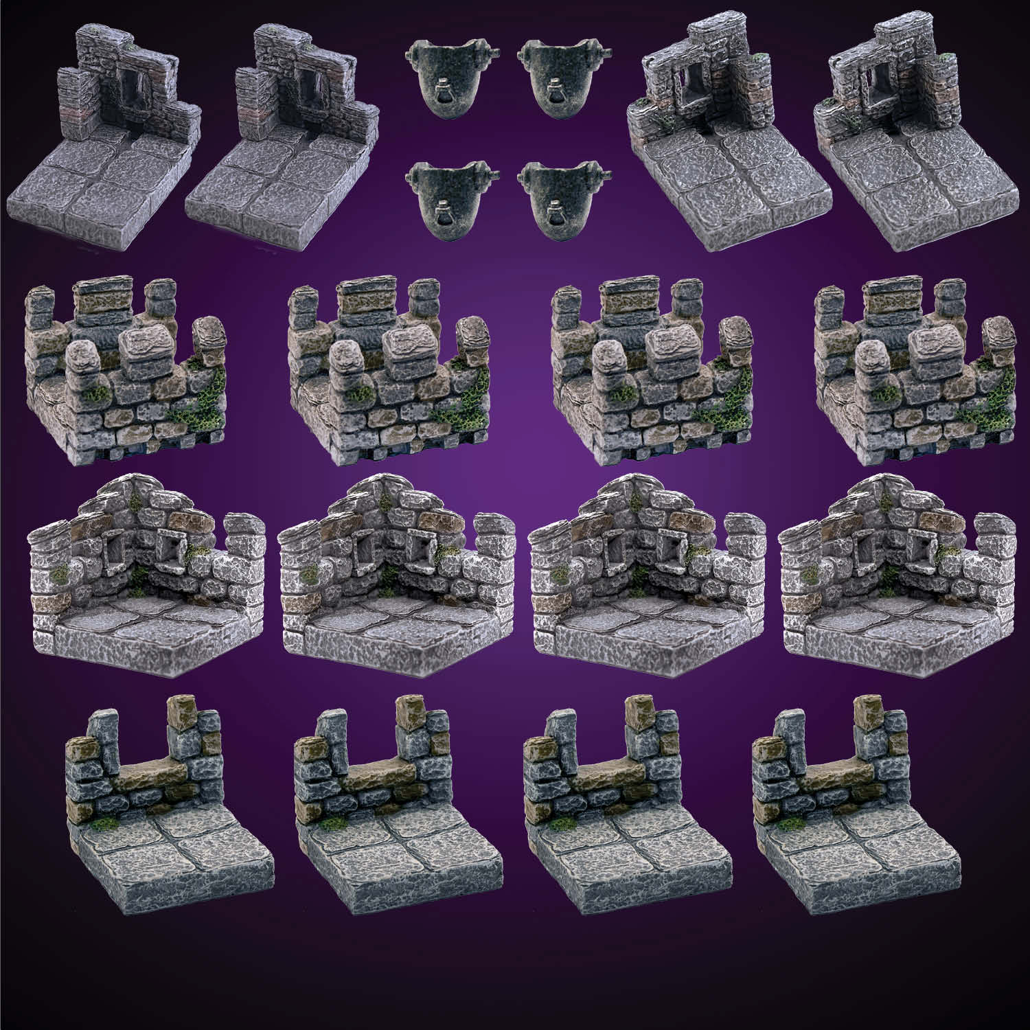 Straight Crenellation Assortment (Painted)