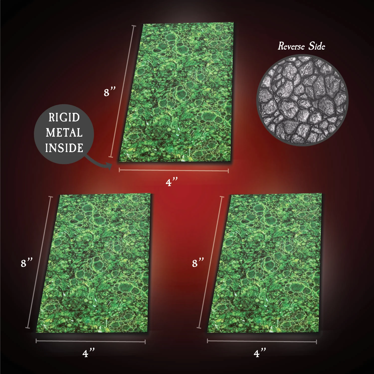 Terrain Trays 3-Pack 8"x4": Rough Stone/Acid