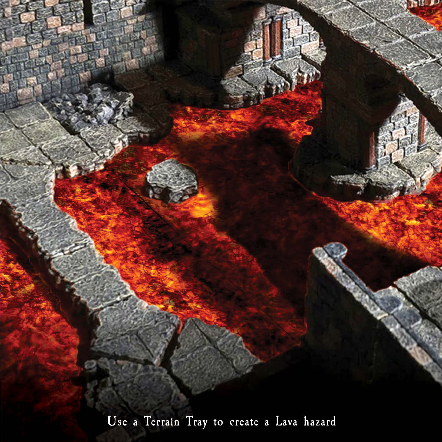 Terrain Trays 3-Pack 8"x4": Rough Stone/Lava - Image 2
