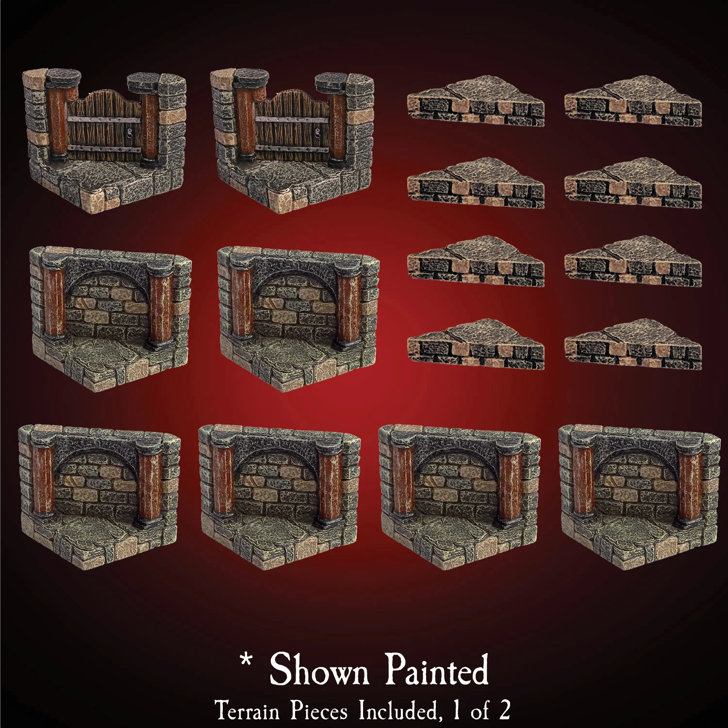 Vaulted Diagonal Walls (Unpainted) (NO anchor magnets)