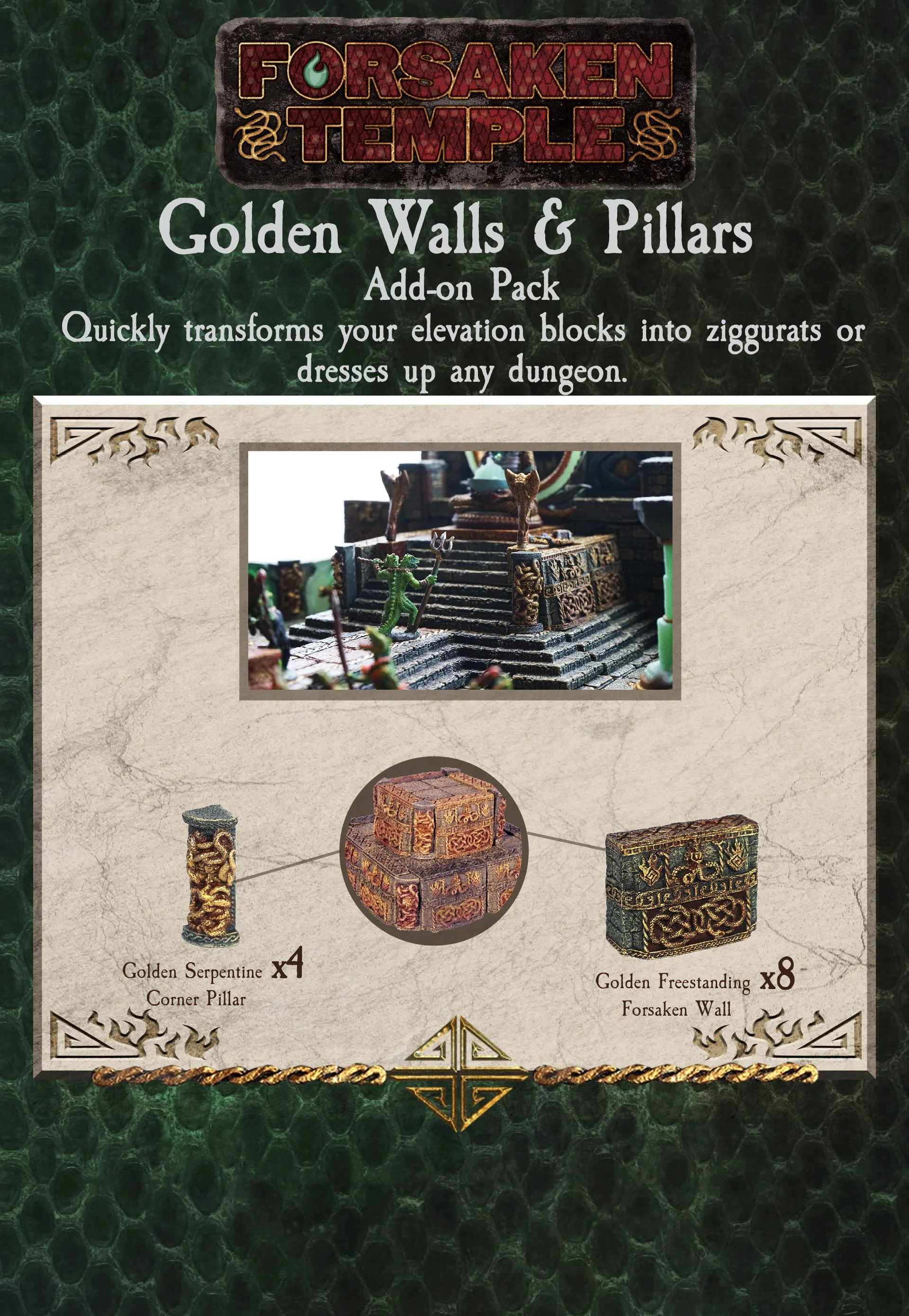 Walls & Pillars - Golden (Forsaken Temple) (Painted)